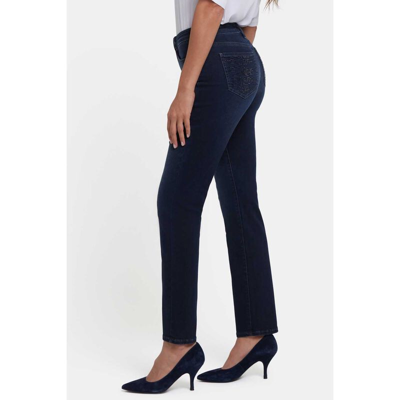 NYDJ Sheri Slim Rhinestone Bk Pkt Jean image number 1